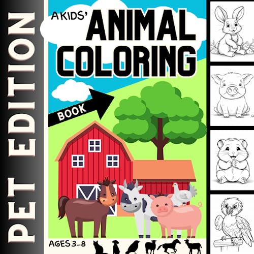 A kids animal colouring book: Pet edition: A Delightful Coloring Journey for Ages 3-8. Order Now and Unleash Your Creativity! (Coloring books for kids!!)